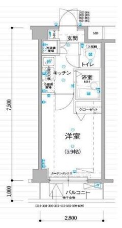 西新宿駅 徒歩5分 2階の物件間取画像